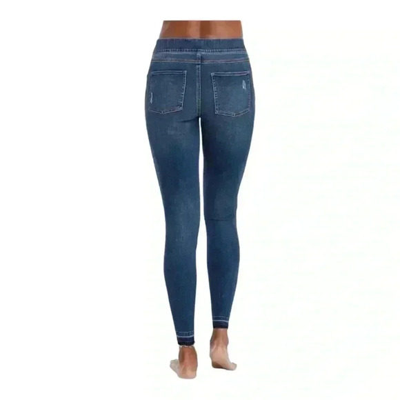 SPANX DISTRESSED SKINNY ANKLE JEANS MEDIUM WASH WOMEN’S SMALL - Picture 3 of 10